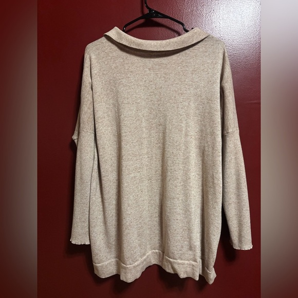 Tuckernuck Sweater Women’s Size XL / XXL Camel Brown Linen Preppy Minimalist - Picture 5 of 9